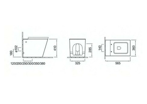 Унитаз приставной Ceruttispa Sila Pulse CT7185 с функцией импульсного смыва