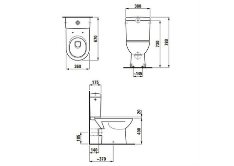 Унитаз-компакт Laufen Pro 8.2595.2.000.000.1 закрытый с сидением