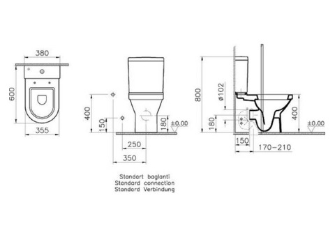 Унитаз-компакт Vitra S50 9798B003-7201