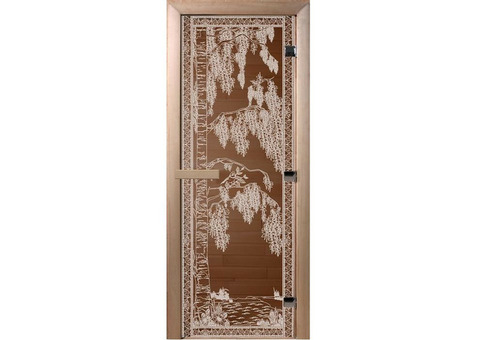 Дверь для сауны стеклянная Doorwood DW00900 Березка бронза 700х1900 мм