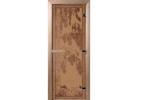 Дверь для сауны стеклянная Doorwood DW00907 Березка бронза матовая 700х1900 мм