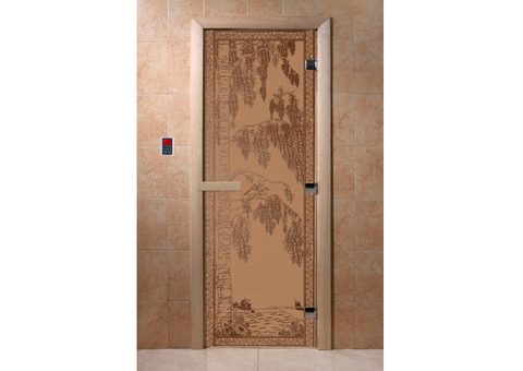 Дверь для сауны стеклянная Doorwood DW00907 Березка бронза матовая 700х1900 мм