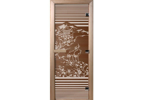 Дверь для сауны стеклянная Doorwood DW01114 Япония бронза 700х1900 мм