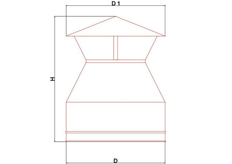 Оголовок для сэндвич дымохода оцинкованная сталь Eco Flue D200х115 мм