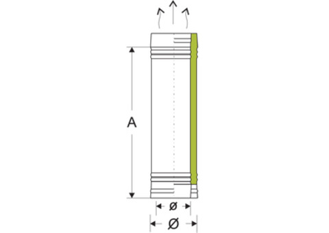 Сэндвич труба для дымохода нержавеющая сталь Eco Flue 1 мм D230х150 мм L0,5 м
