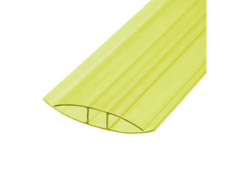 Профиль для поликарбоната Юг-Ойл-Пласт соединительный неразъемный 10 мм желтый