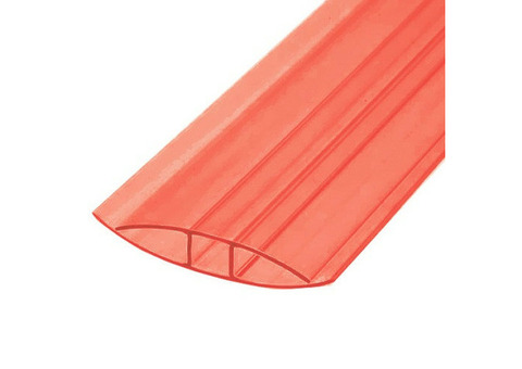 Профиль для поликарбоната Юг-Ойл-Пласт соединительный неразъемный 10 мм красный