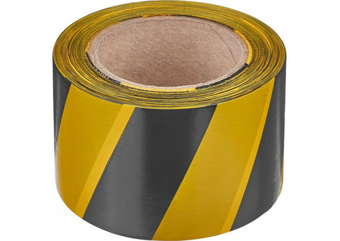 Сигнальная лента Зубр Мастер цвет черно-желтый 75 мм х 200 м 12242-75-200