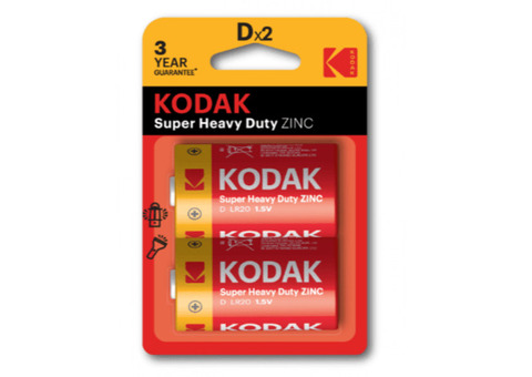 Батарейка солевая Kodak R20-2BL Extra Heavy Duty KDHZ-2 Б0005135