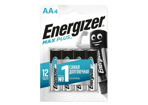 Батарейка алкалиновая Energizer Max Plus AA 4 шт.