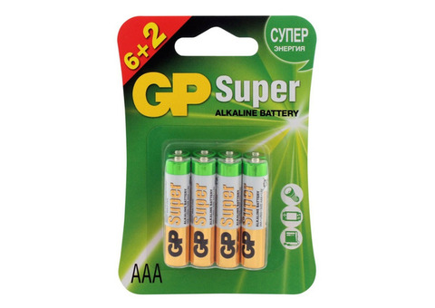 Батарейка алкалиновая GP Super Alkaline AAA 24A 8 шт.