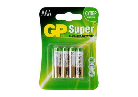 Батарейка алкалиновая GP Super Alkaline AAA 24А 4 шт.