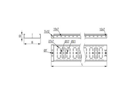 Лоток перфорированный DKC SPL3530 L3000 300х50 мм