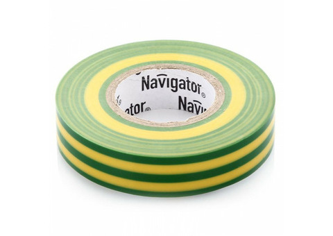 Изолента ПВХ Navigator 15 мм желто-зеленая NIT-B15-20/YG