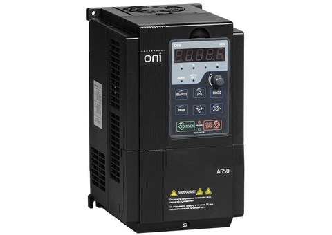 Преобразователь частоты ONI A650 380В 3Ф 2,2 кВт 5,5 А со встроенным тормозным модулем A650-33E022T