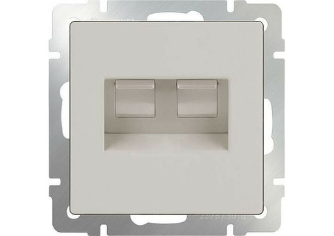 Механизм розетки компьютерной Werkel Ethernet WL03-RJ45+RJ45 двойной Слоновая кость