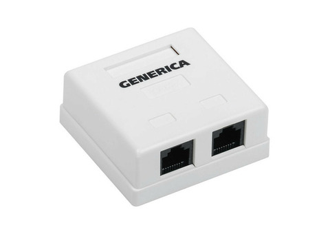 Розетка информационная IEK Generica RJ45 кат. 5Е UTP CS2-1C5EU-22-G белая