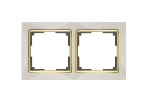 Рамка двухместная Werkel Snabb WL03-Frame-02-ivory-GD Слоновая кость/золото