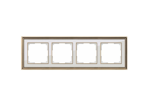 Рамка четырехместная Werkel Palacio WL17-Frame-04 золото/белый