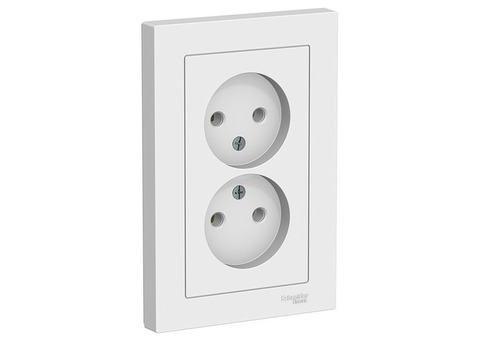 Розетка Schneider Electric AtlasDesign ATN000120 двухместная без заземления белая