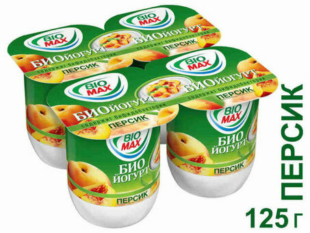Йогурт БИО-МАКС Персик 2,2% 125 г по оптовым ценам