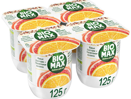 Йогурт БИО-МАКС Цитрусовый Микс-Семена Льна-Киноа 2,4% 125 г по оптовым ценам