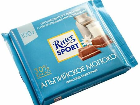 Шоколад RITTER SPORT шок. мол . с альпийским молоком 100 г по оптовым ценам