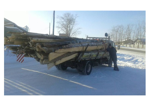 Сухие дрова, недорогой пиленый горбыль Обзол, бесплатная доставка в Иркутске