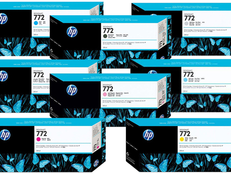 Картридж HP 772 комплект (C, M, Y, PK, MK, LG, LC, LM) 8 шт. x300мл