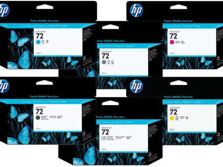 Картридж HP 72 комплект (C,M,Y,pK,mK,G) 6шт x 130мл