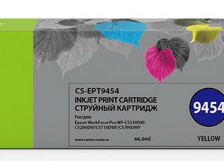 Картридж струйный Cactus CS-EPT9454 желтый ( 66мл ) для Epson WF-C5290DW/WF-C5790DW (CS-EPT9454)