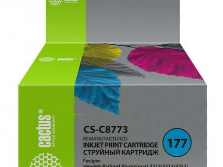 Картридж струйный Кактус CS-C8773 № 177 желтый (11,4 мл) для HP PS3213/3313/8253/C5183/C6183/C6283/C7183/C7283/C8183/D7163/D7263/D7363/D7463 (CS-C8773)