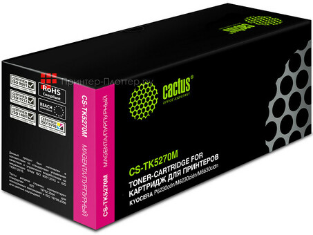 Картридж лазерный Cactus CS-TK5270M пурпурный ( 6000 стр.) для Kyocera Ecosys P6230cdn/M6230cidn/M6630cidn (CS-TK5270M)