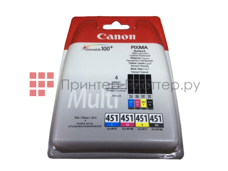 Картридж Canon CLI-451 набор (C,M,Y,K), 4шт. (6524B004)