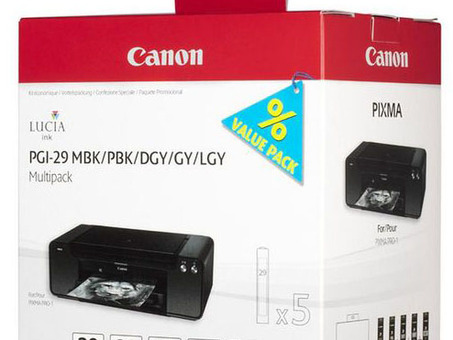 Картридж Canon PGI-29 MBK/PBK/DGY/GY/LGY Multipack набор ( matte black , photo black , dark gray, gray, light gray), 5 шт (4868B005)