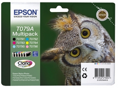 Картридж Epson T079A комплект (BK,C,M,Y,LC,LM) 6шт (C13T079A4A10)