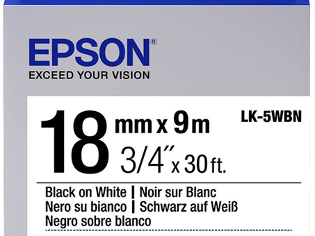 Стандартная лента Epson LK-5WBN (C53S655006)