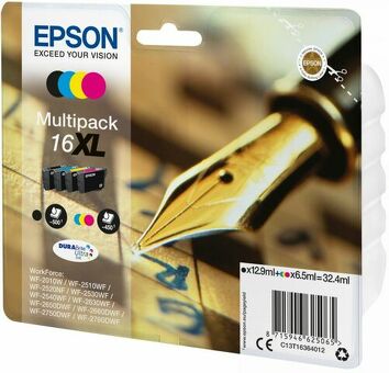 Картридж повышенной емкости Epson 16XL комлект (C,M,Y,K) 4шт.32,4 мл (C13T16364010)