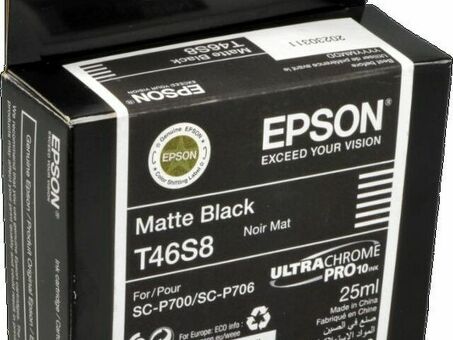 Картридж Epson UltraChrome Pro 10 Ink T46S8 ( matte black ), 25 мл (C13T46S800)