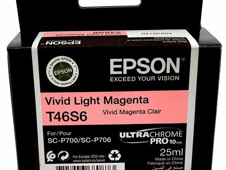 Картридж Epson UltraChrome Pro 10 Ink T46S6 ( vivid light magenta ), 25 мл (C13T46S600)