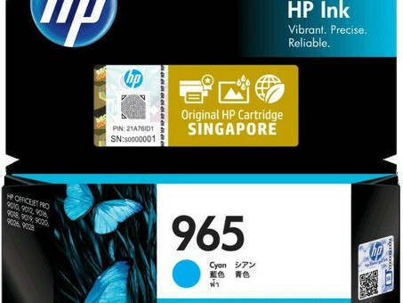 Картридж HP 965 Original Ink Cartridge (cyan), 11 мл (3JA77AA)