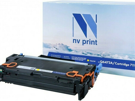 Картридж NVP совместимый NV-Q6472A/NV-711 Yellow универсальные для HP/Canon Color LaserJet 3600/ 3600dn/ 3600n/ LBP 5300 i-Sensys/ 5360/ MF 8450/ 9130/ 9170/ 9220/ 9220Cdn/ 9280/ 9280Cdn (4000k) (NV-Q6472A/711Y)