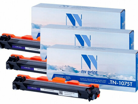 Картридж NVP совместимый NV-TN-1075T-SET3 для Brother HL-1110R/ HL-1112R/ DCP-1510R/ DCP-1512R/ MFC-1810R/ MFC-1815R/ HL-1210WR/ HL-1212WR/ DCP-1610WR/ DCP-1612WR/ MFC-1912WR (1000k) (3 шт) (NV-TN1075T-SET3)