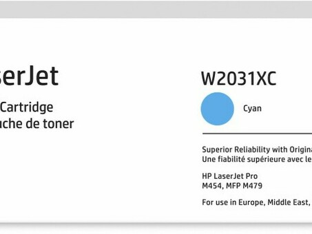 Тонер-картридж HP 415X LaserJet Toner Cartridge (cyan), 6000 стр. (W2031XC)