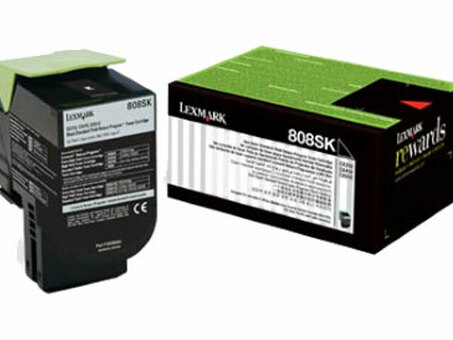 Тонер-картридж Lexmark Toner Cartridge 808SK (black) (return, возвратный), 2500стр. (80C0S10/80C8SK0/80C8SKE)