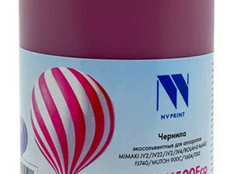 Чернила NV PRINT экосольвентные NV-INK500MEco для аппаратов MIMAKI, ROLAND, MUTOH, 500 мл, Magenta (NV-INK500MEco)