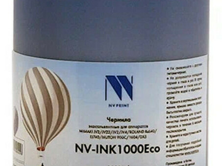 Чернила NV PRINT экосольвентные NV-INK1000BkEco для аппаратов MIMAKI, ROLAND, MUTOH, 1000 мл, Black (NV-INK1000BkEco)