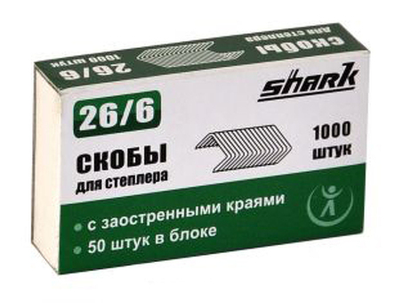 Скобы для степлера Shark 26/6, 1000 шт