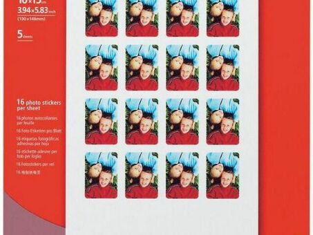Бумага Canon Photo Stickers PS-101, глянцевая, 10 x 15 см (100 x 148 мм) (5 листов)