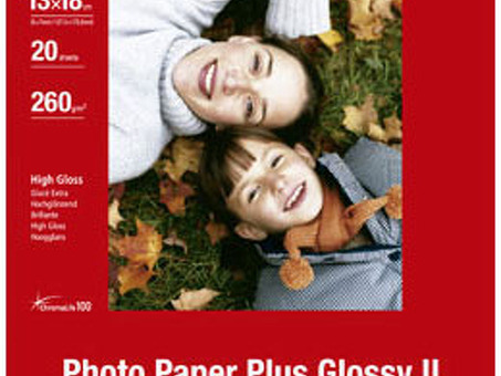 Бумага Canon Photo Paper Plus Glossy II PP-201, глянцевая, 13 x 18 см (130 x 180 мм), 265 г/кв.м (20 листов)